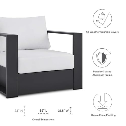 Modway Tahoe Aluminum 2-Piece Patio Set Gray White