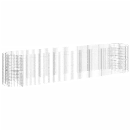 Gabion Raised Bed Galvanized Iron 196.9"x39.4"x39.4" for Outdoor Plants White/Black/Other