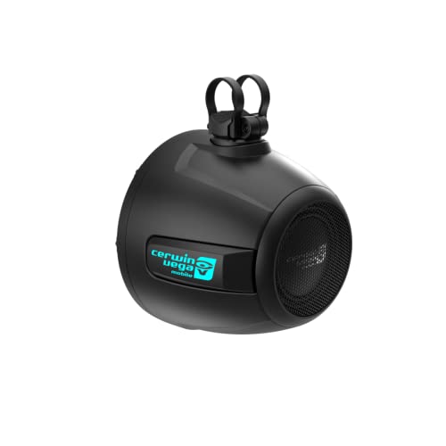Cerwin Vega Mobile CV SH65F4B 6.5" 600W Marine Car Coaxial Speakers with LED Lighting Black Pair