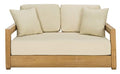 Safavieh Couture Montford Wood Loveseat Natural Teak/Beige