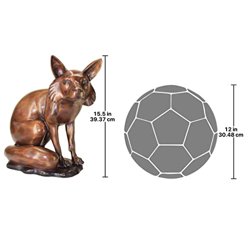 Design Toscano The Observant Sitting Fox Cast Bronze Garden Statue Bronze
