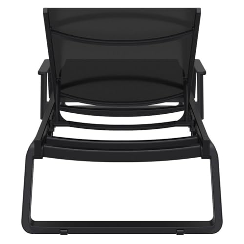 Compamia Tropic Arm Sling Chaise Lounge Black Frame Black