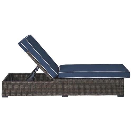 Signature Design by Ashley Grasson Lane Contemporary Chaise Lounge with Cushion Blue