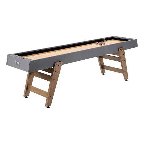 Hall of Games 9ft Kinwood Shuffleboard Table Scratch Resistant Playfield Grey/Tan