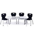 Schooled Adjustable School Chair and Table Set Black Chair Gray Edged Table