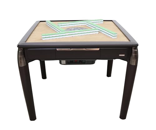 usamjtable Automatic Mahjong Table Wood 4-Legs with Numbered Tiles & Accessories