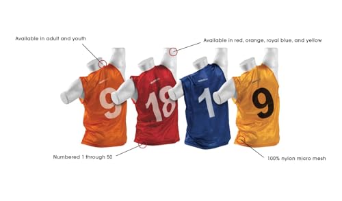 Kwik Goal Youth Numbered Scrimmage Vests 1-50 Royal