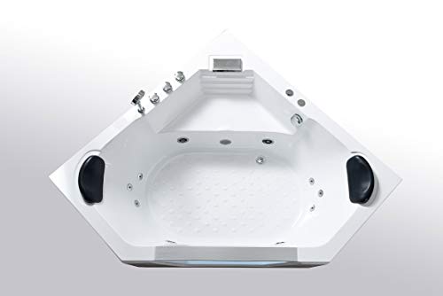 SIMBASHOPPING USA Whirlpool Bathtub Hydrotherapy 2 Persons 10 Water Jets Hot Tub 59" - Marbella