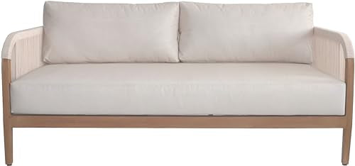 Meridian Furniture Maui Collection Modern Outdoor Patio Loveseat Cream