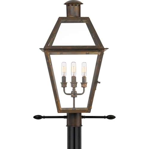 Quoizel Rue De Royal Outdoor Post Lantern 26 Inch 4-Light Industrial Bronze