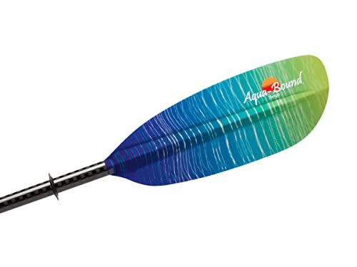 AQUA BOUND Tango Fiberglass Straight Shaft 2-Piece Kayak Paddle Green Tide