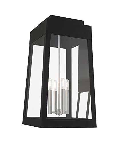 Livex Oslo Four Light Outdoor Wall Lantern Black