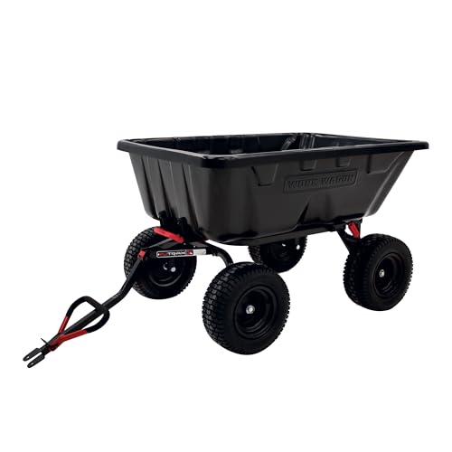 Yutrax Towable Poly Cart WW16P, 16 cu. ft. Capacity, Easy Dump, Black