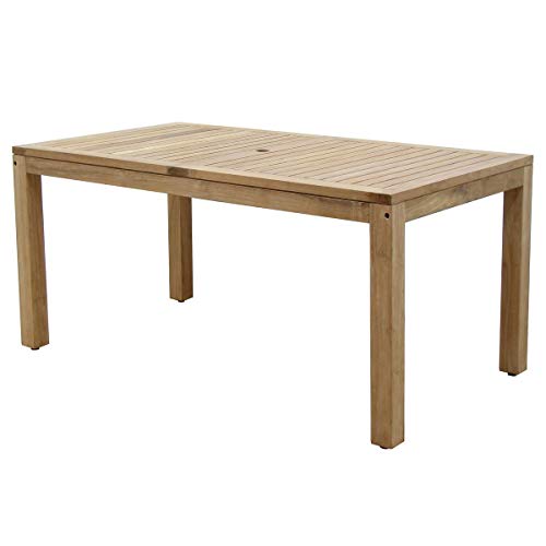 Amazonia Hamburg 9-Piece Rectangular Patio Dining Set Certified Teak Light Brown