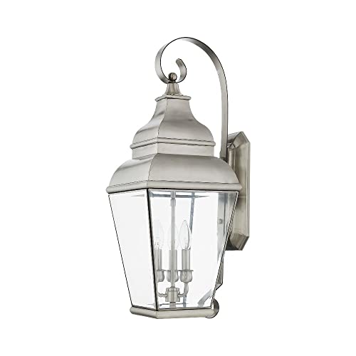 Livex Black Exeter 3 Light Outdoor Wall Lantern