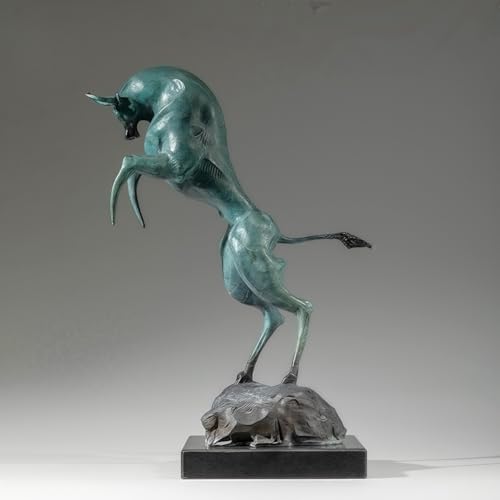FENGSHUI-CAISHEN Blue Pure Copper Wall Street Bull Statue