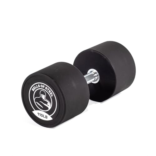 Bells of Steel Urethane Dumbbells Weight Set - Medium Knurling, Hardened Chrome Handle, Commercial-Grade