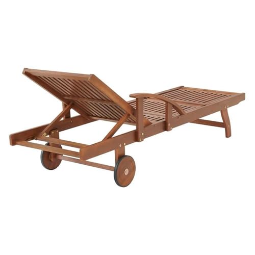 Pemberly Row Wood Lounge Chair with Arms and Adjustable Leg Rest Set of 2 Natural
