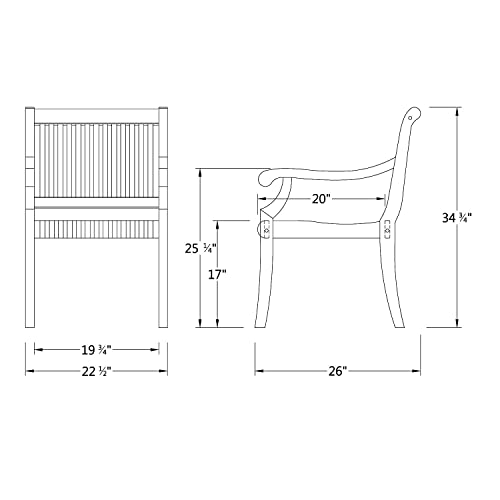 Cambridge Casual Mosko Teak Wood 5 Piece Outdoor Dining Set with Seatpad