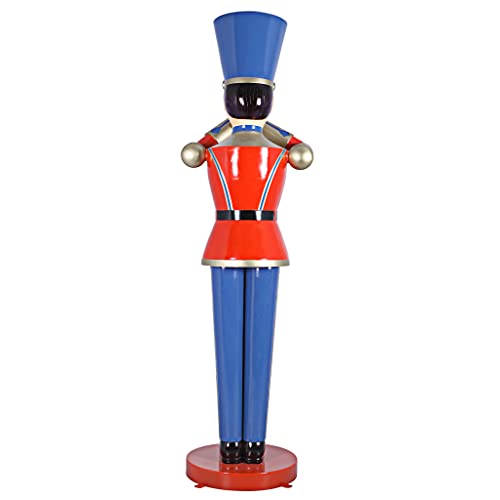Design Toscano Giant 9 Foot Tall Nutcracker Ballet Trumpeting Toy Soldier Holiday Decor Statue Full Color