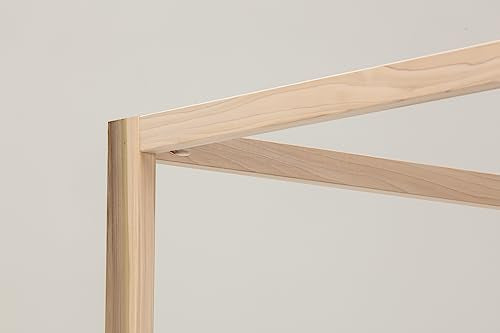 American Furniture Classics Full Canopy Bed with Raised Platform Unfinished Poplar