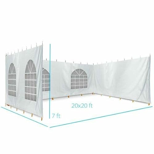 TentandTable 20x20 Premium Outdoor Wedding Canopy Tent with Sidewalls Red