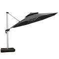 PURPLE LEAF 13 Feet Double Top Round Deluxe Patio Umbrella Grey