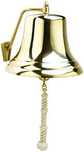 WEEMS & PLATH 12" Brass Bell with White Monkey's Fist Lanyard Brass