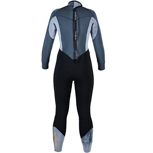 Aqua Lung Women's AquaFlex 7mm Back-Zip Scuba Diving Wet Jumpsuit Black/Gray