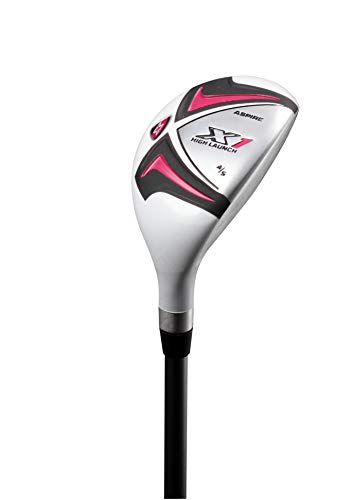 Aspire Ladies Golf Clubs Set Titanium Driver, Fairway, Hybrid, Irons, Putter, Bag Cherry Pink