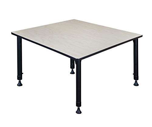 Regency Height Adjustable Square Classroom Table 48" Light Maple