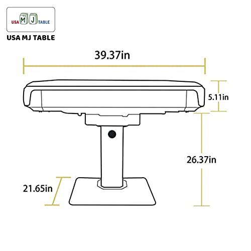 usamjtable Folding Automatic Mahjong Table Ultra Thin Wood Grain with Table Cover