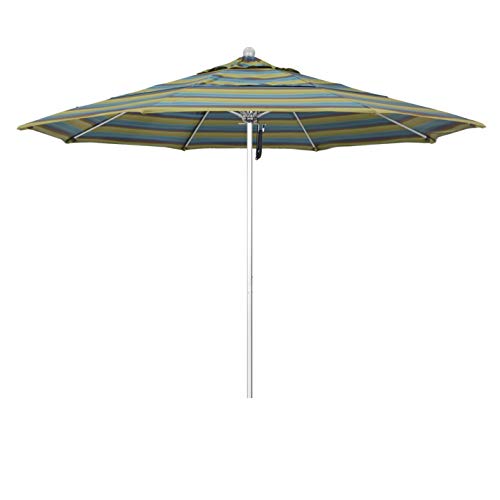 California Umbrella 11' Round Venture Series Contract Grade Patio Umbrella Pulley Open Astoria Lagoon