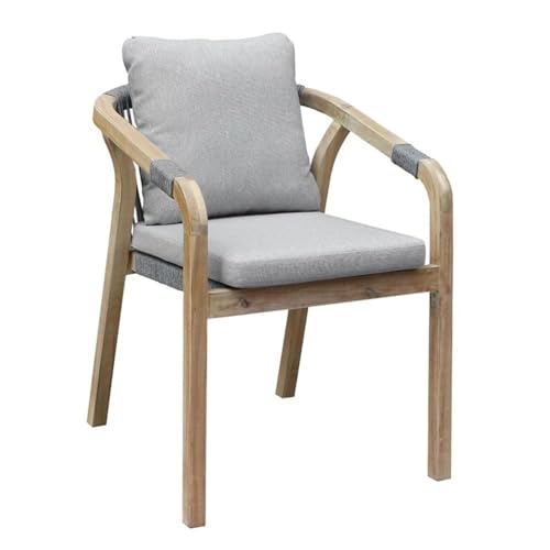 Pemberly Row 7-Piece Modern Acacia Wood Dining Set Gray