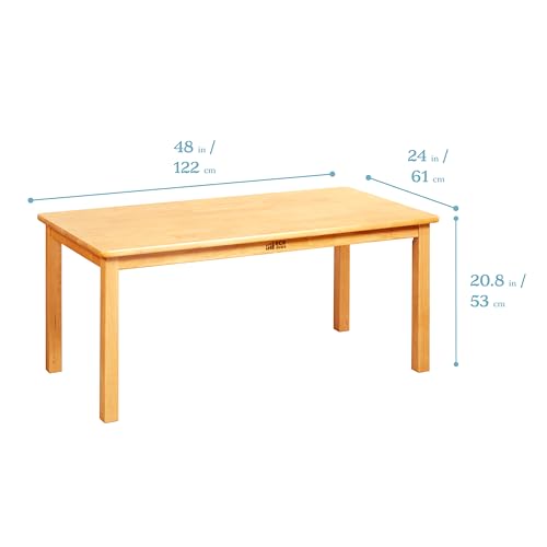 ECR4Kids Rectangular Hardwood Table & Chairs Set Honey