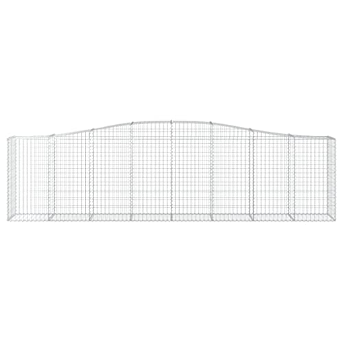 Arched Gabion Baskets 2 pcs 157.5"x19.7"x39.4"/47.2" Galvanized Iron White Black Other