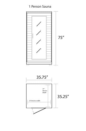 Blue Wave Radiant Saunas BSA2400 1-2 Person Hemlock Ceramic Infrared Sauna Brown