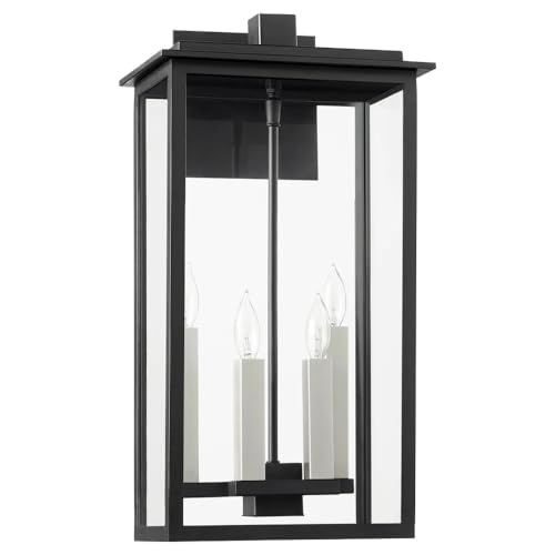 Quorum International Westerly 32 Inch 4-Light Outdoor Ceiling Pendant Black
