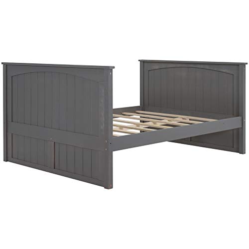 Harper & Bright Designs Full Over Full Bunk Bed with Trundle Grey