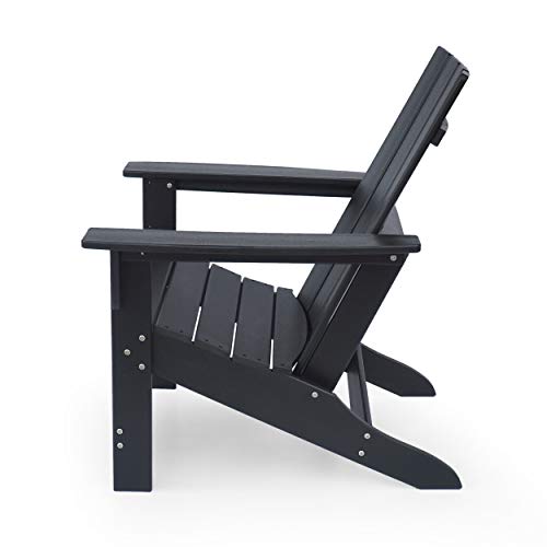 Christopher Knight Home Robert Outdoor Contemporary Adirondack Chair Set of 2 Matte Black