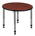 Romig Kee 30" Round Height Adjustable Classroom Activity Table Cherry/Grey