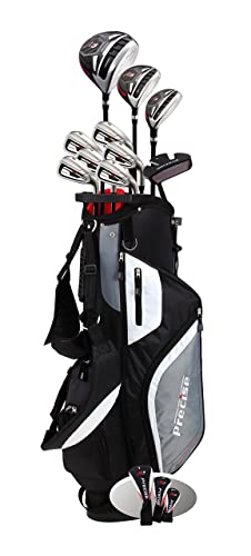 Precise Golf Men's 14-Piece All Graphite Senior Complete Golf Clubs Set Black/Red