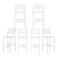 Pangea Home Breeze 44" Aluminum Outdoor Bar Stools Set of 6 White