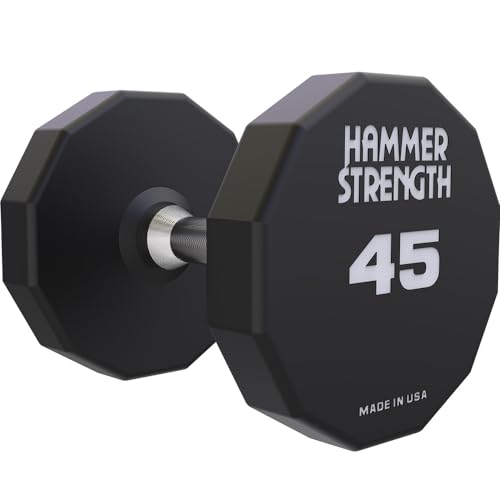Life Fitness Hammer Strength 12 Sided Urethane Dumbbell 45lb Black