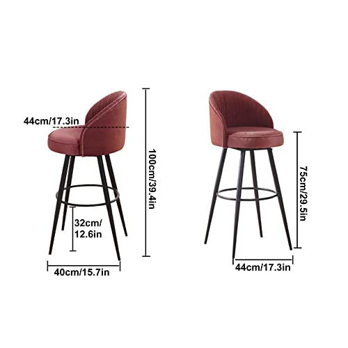 IPSU 360° Swivel Outdoor Bar Stools Set of 4 Velvet Modern Counter Chairs A