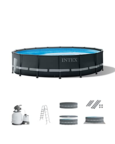 Intex Ultra XTR Deluxe Above Ground Swimming Pool Set with Filter Pump Gray 18' x 52'