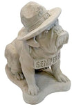 SOLID ROCK STONE WORKS Semper Fi Bulldog Concrete Statue 21" Unfinished Gray