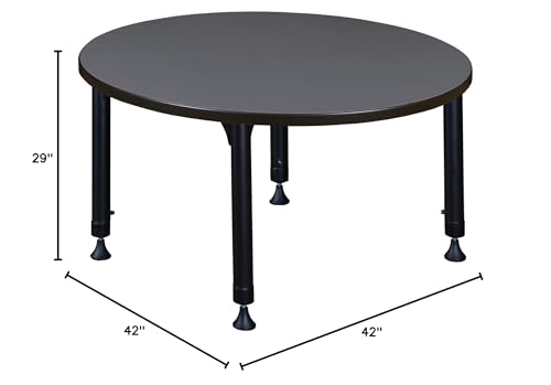 Regency Height Adjustable Round Classroom Table 42" Slate