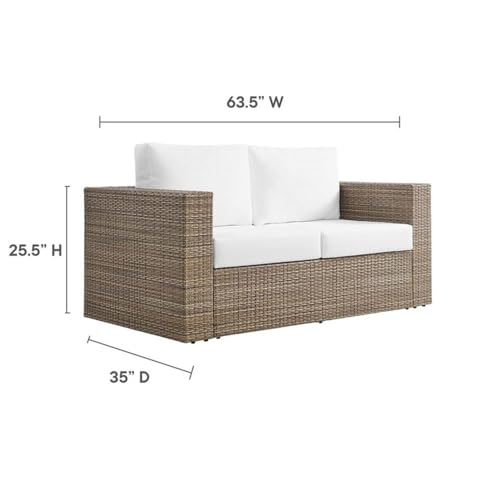 Modway Convene Outdoor Synthetic Rattan Loveseat White
