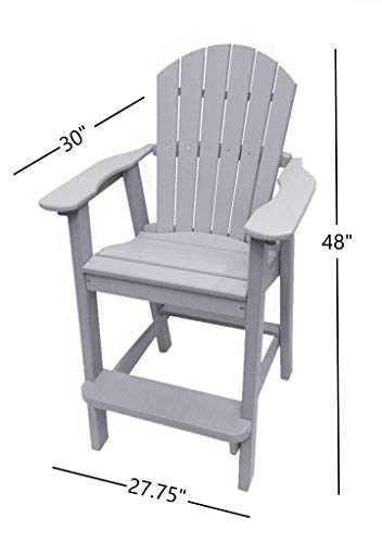 Phat Tommy Outdoor High Top Table and Chairs Set Grey